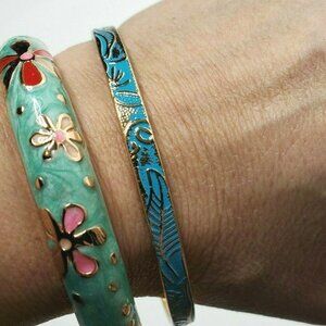 Jiu Long Xing Floral Bracelet Bangle Set